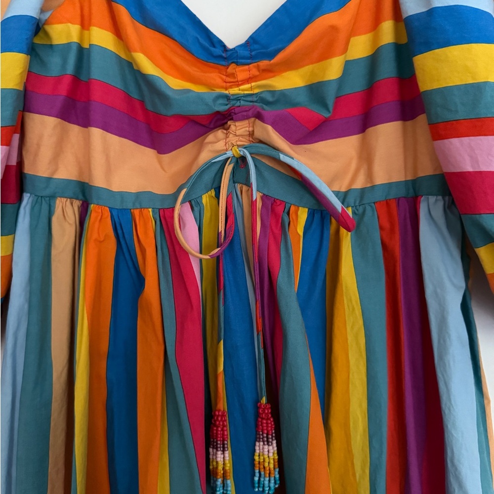 Like New ✨ Farm Rio Striped Scarf Maxi Dress - Picture 8 of 9